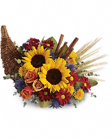 Classic Cornucopia Flower Arrangement